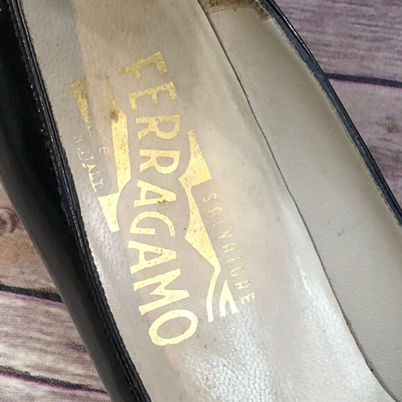 Vintage Salvatore Ferragamo Peep Toe Heels - Picture 2 of 6